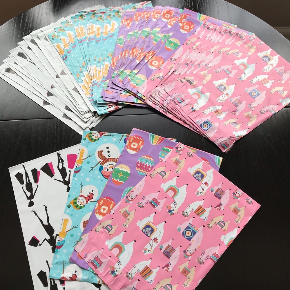 Easter Christmas Assorted Prints Poly Mailers Shipping Bags 10” x 13” Qty 36 NEW